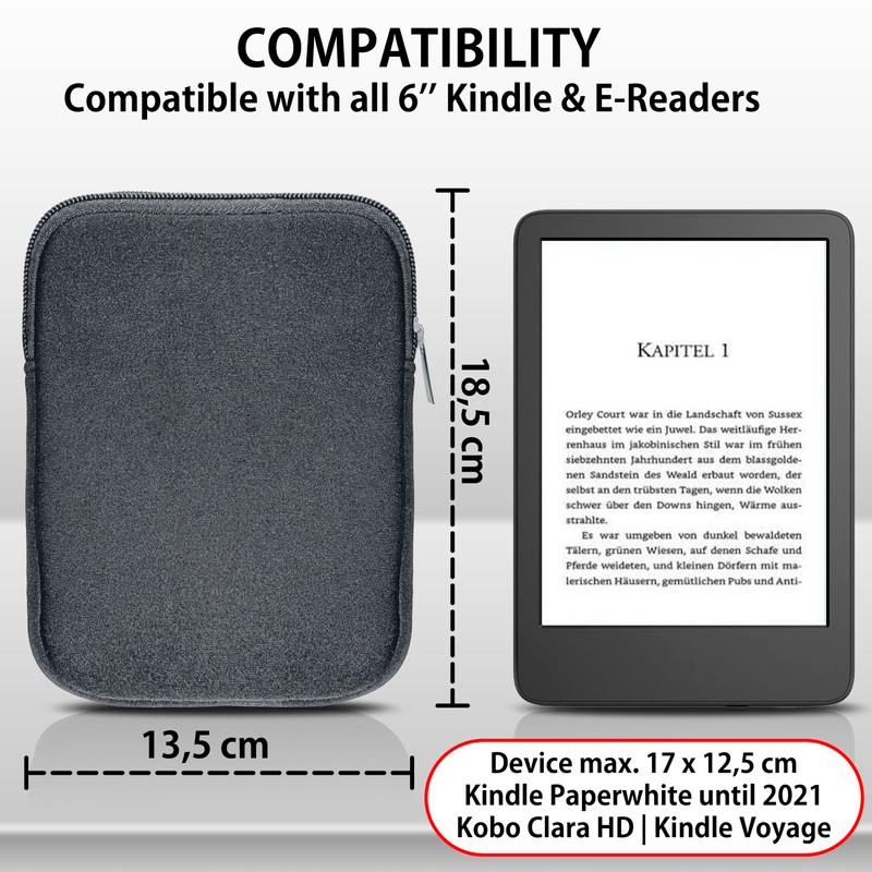 MyGadget Neoprene Sleeve Case for Tablet up to 6 Inches