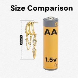 Drop Dangle Earrings Collection | Party & Date Night Statement Triple Huggie Earrings |Hypoallergenic Gold Earrings for Women | Extra Backs & Polish Cloth (02)