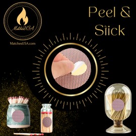 24 Count - 1" Round Adhesive Match Striker Paper Stickers | 1 inch Circle Replacement Stryker Stricker for Safety Matches | Peel & Stick Flint Lighter Dot Pad (24 Pack)