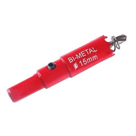 SagaSave (15-200mm) HSS Bi-Metal Hole Saw with Corn Hole Drilling Cutter, 15MM Hole Cutter for Stainless Steel,Metal,Wood,Plastic,Drywall,Fiberboard,0.59inch 1PCS, Red