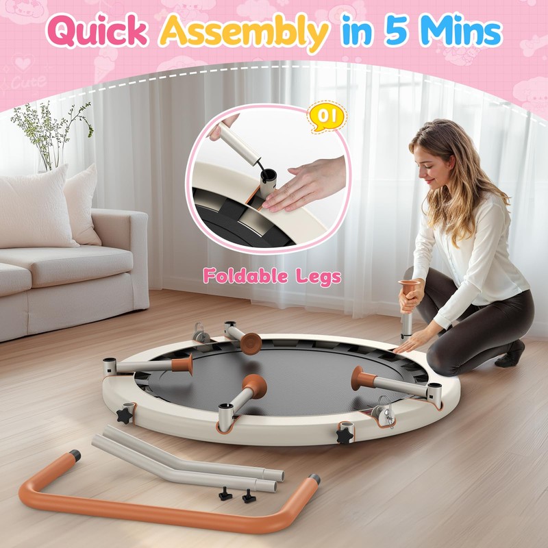 BCAN 36'' Toddler Trampoline, ASTM Certified-Foldable Mini Trampolines for Kids