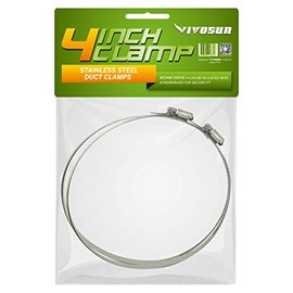 VIVOSUN Stainless Steel Duct Clamps 4 inch (Pack of 2)