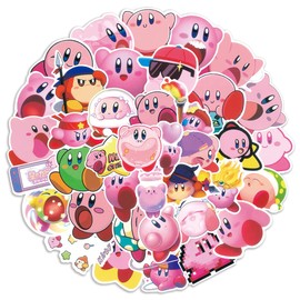Kirby Stickers 50 Pieces Vinyl Stickers for Laptop, Bumper, Skateboard, Water Bottles, Computer, Phone, Cartoon Anime Stickers for Kids, Teens, Adults
