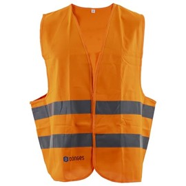 Dönges EN ISO 13688, EN ISO 20471, bright orange, fire brigade (signal vest EN471, high visibility vest), material: 100% polyester, size: one size fits all, standard: EN ISO 20471 class 2, bright