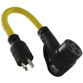 Conntek 15875 RV-Generator Adapter L14-20P 20A 4Prong Locking Plug to 14-50P 50A 125/250V Lighted Adapter, 1.5-Feet
