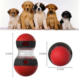 Jravezt Dog Toy, Snack Ball, Feeding Toy, Dog Snack Dispenser, Prevents Fast Eating, Feeding Container, Relieves Lack of Exercise, Stress Relief, Dog Toy, Pet Supplies, For Dogs and Cats (Red)