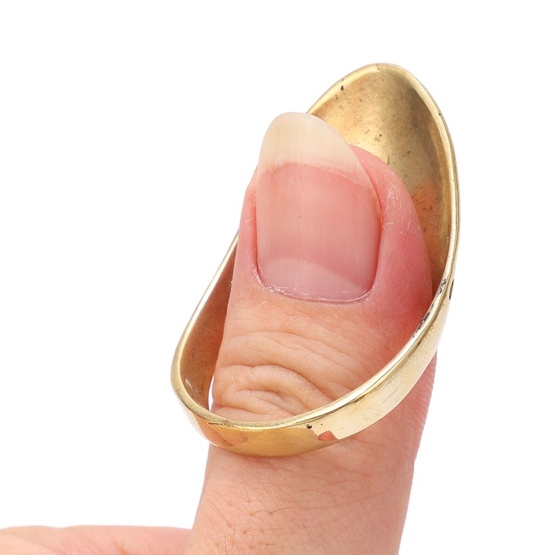 Brass Archery Thumb Ring Portable Finger Protector with Anti Lost