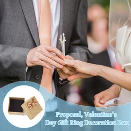 Cheriswelry 12Pcs Jewelry Ring Box for Wedding Proposal 2.03"x 2.03" Square Gift Box with Bow for Valentines Anniversary Birthdays Engagement Holiday Party Accessories