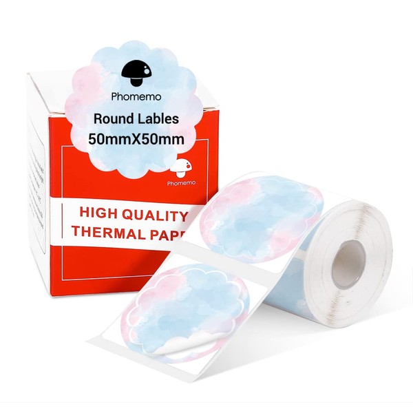 Phomemo M110 M120 M200 M220 Wavy Round Circle Label -