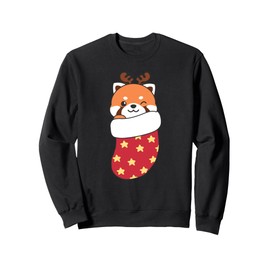 Cute Red Pandas In Christmas Stockings For Christmas Red Sweatshirt