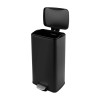 MEGACASA 8 Gal./30 Liter Rectangular Matt Black step-on Trash Can