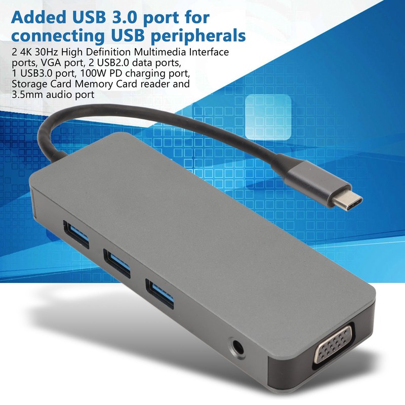 USB C Hub USB C to 3USB 2xHDTV VGA USB