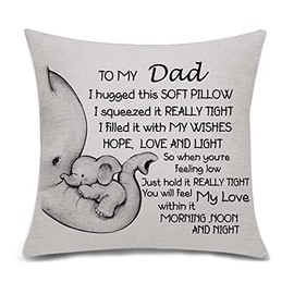 Bacmaxom Dad Gifts from Daughter Son Cushion Cover Throw Pillow Cover for Father Daddy Papa Birthday Gifts (dad)
