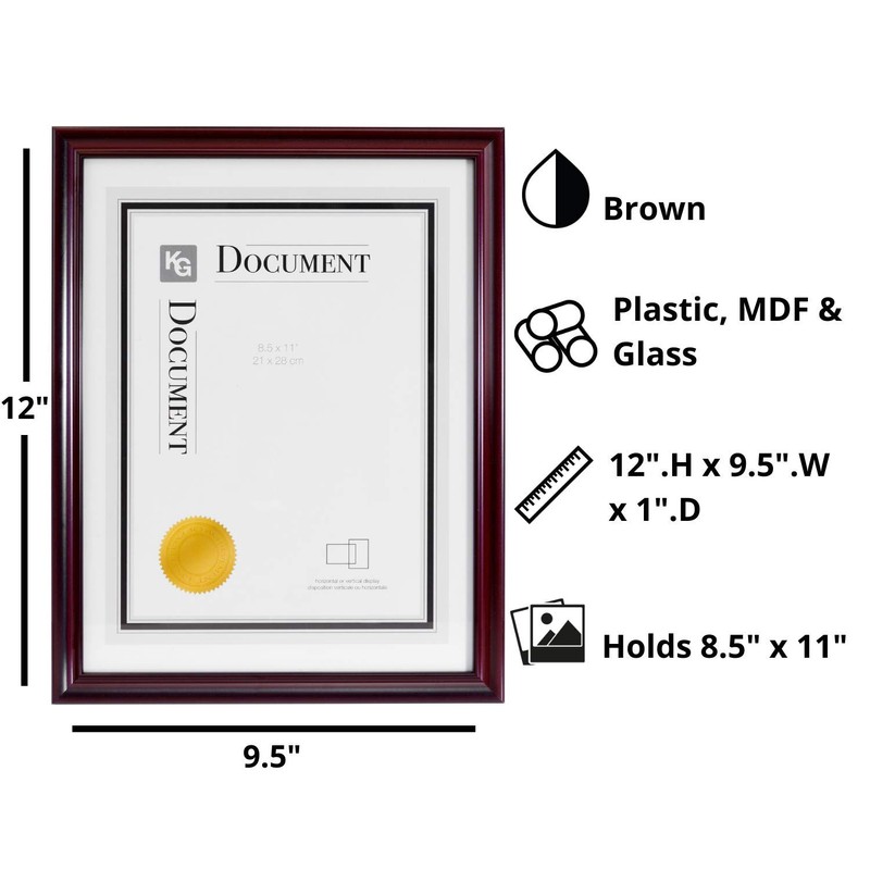 kieragrace KG Harper Document Frame - Dark Brown, 8.5" by