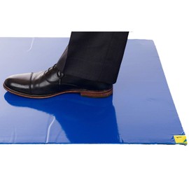 Enviromat Professional Grade Sticky Floor Protection Mats [ Blue Tacky Adhesive Film] Removes Dust, Dirt & Small Debris from Shoes or Boots | Pack of 4 Pads, 30 Sheets per Pad (36" x 45" inches)