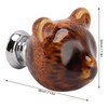 6PCS Bear Door Knob Orange Zinc Alloy Ceramic Decorative Bear