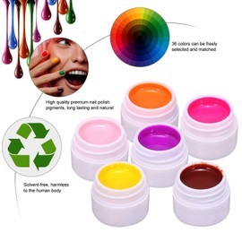 Anself Semi-Permanent Nail Gel Paint, UV Gel Set, Gel Colours for Nails, Nail Art Colour Gel Set, Gel Nail Colours, Nail Gel for Nail Art, Nail Design 36 colours