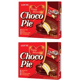 Lotte Choco Pie 28g Pack of 24 Chocolate Snack Great for Parties Gatherings