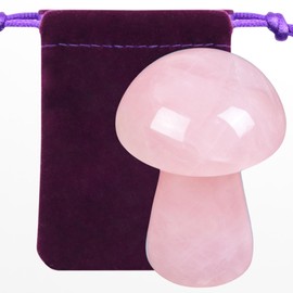 ZHIYUXI Rose Quartz Crystal Mushroom Sculpture Rose Quartz Stone Mini Mushroom Ornaments Gemstones Protection Crystals Mushroom Figurine Decor for Witchcraft Supplies Reiki Meditation 1.9" x 1.3"
