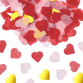 QUARKZMAN 5600 Stück 1 Zoll Herzen Papier Konfetti Tissue Konfetti Party Dekoration für Ballon, Hochzeit, Valentinstag Tischdekorationen, Rot
