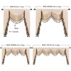 ELKCA Beige Chenille Window Curtains Valance for Living Room Waterfall