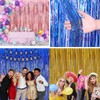 3Pcs 3.2 ft *8.2ft Gold Tinsel Curtain Party Backdrop Glitter
