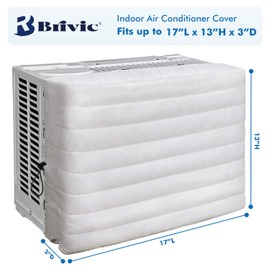 Brivic Indoor AC Cover for Air Conditioner Cover Inside Window Unit 17 x 13 x 3 inches(L x H x D),White