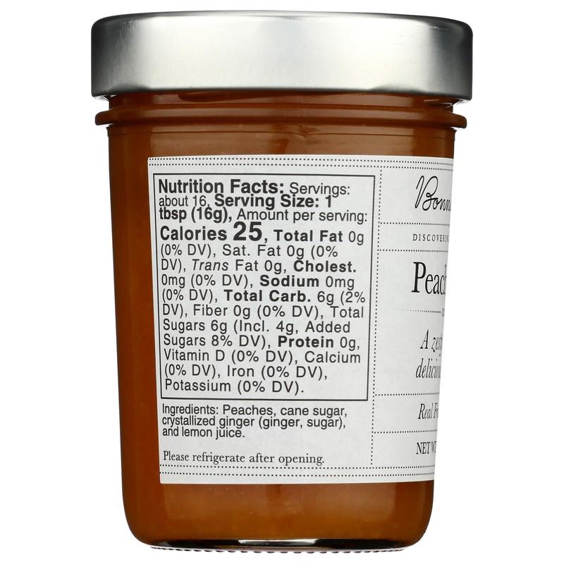 Bonnie's Jams, Peach Ginger Jam, 8.75 Ounce