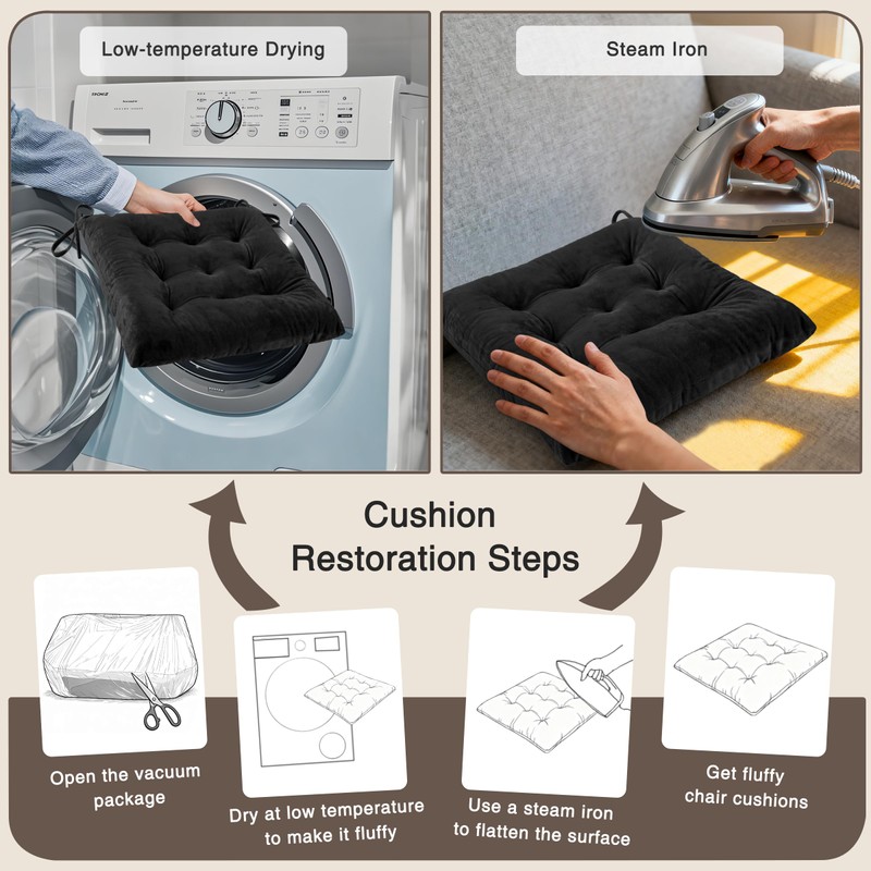 OVOV 4 Pack Chair Cushions for Dining Chairs Soft Seat