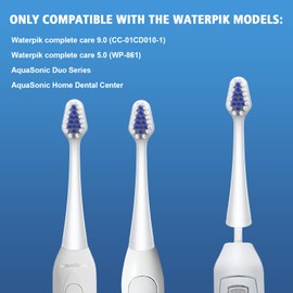 Biswitif Replacement Toothbrush Heads for Waterpik Complete Care 5.0 Water Pik Complete Care 9.0 CC-01 WP-861 STRB-3WW Sonic Electric Tooth Brush Refill Heads, White, 4 Packs