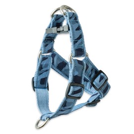 Pet Passion Adjustable Recycled Ribbon Dog Harness for All Pet Breeds, Camo-Navy, Medium
