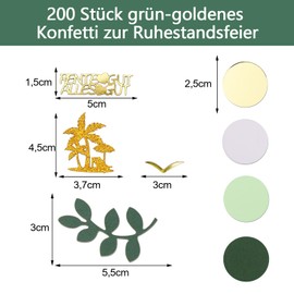 GoldRock Glitter Confetti Retirement Decoration Large, Pack of 200 Retirement Good All Good Retirement Decoration Confetti, Confetti Retirement Entry Gift Women Men, Farewell Party Table Decoration