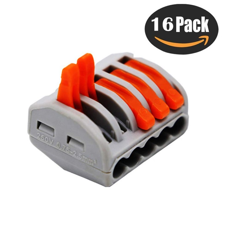CESFONJER 16 Pcs Compact Splice Connector, One-Touch Connector for Stranded