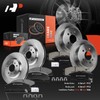A-Premium Front Vented & Rear Solid Disc Brake Rotors +
