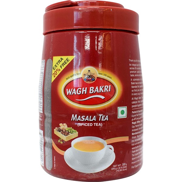 Wagh Bakri Masala Tea Spiced Tea Leaves in Export Pack,300 grams / 10.58 oz