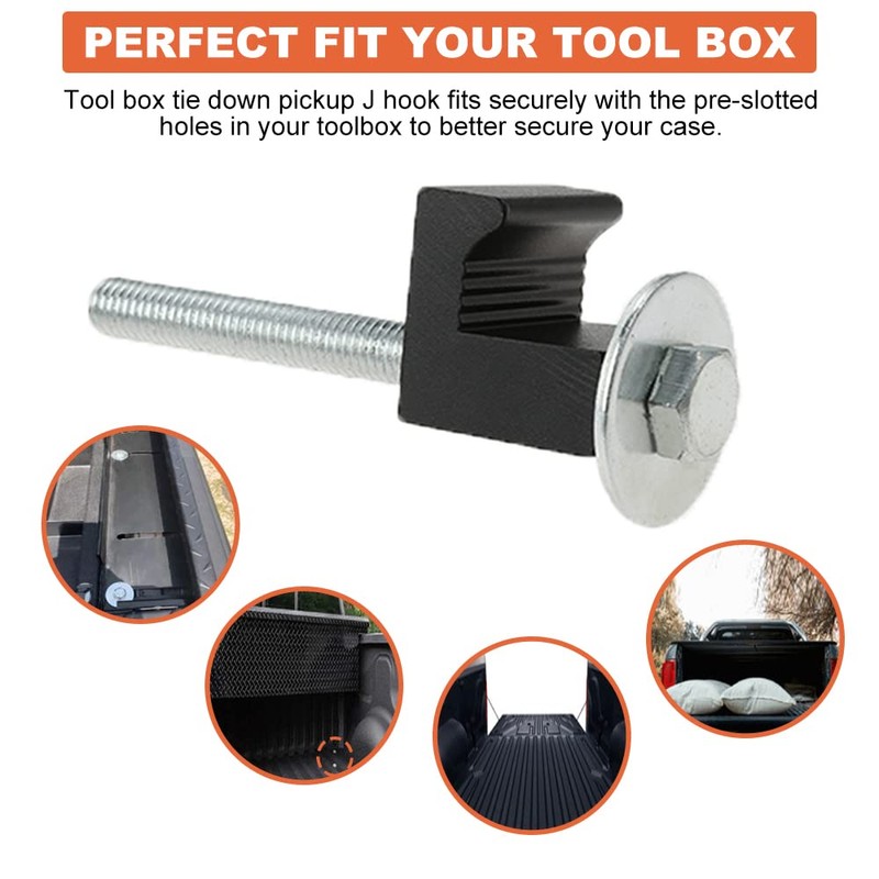 PETCHOR Truck Tool Box Mounting Kit, Aluminum Alloy J Hook