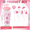 Yungyan 16 Sets Pink Cowgirl Party Favors Goodie Cups with