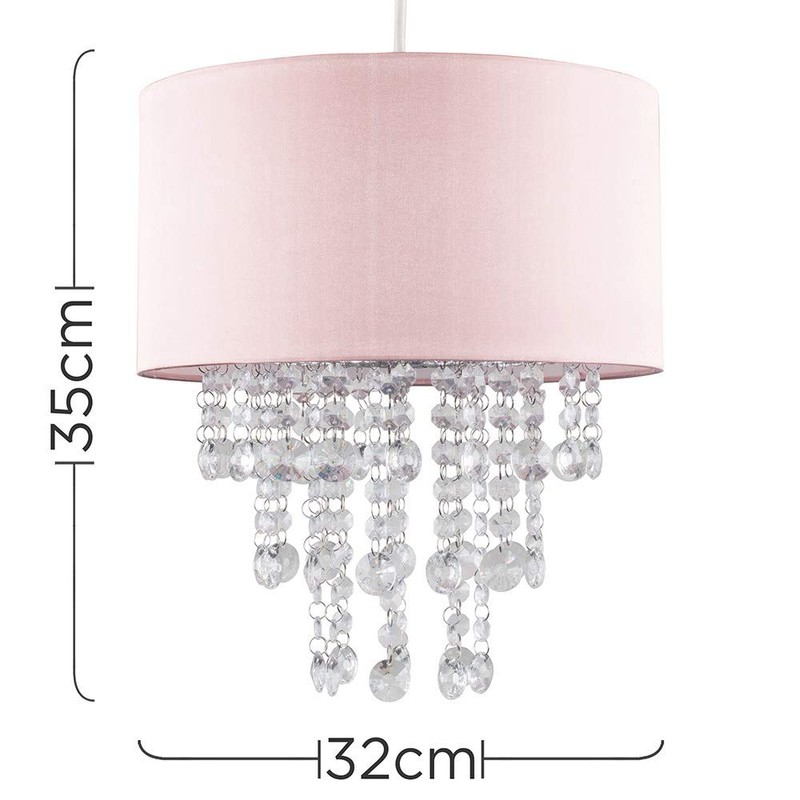 MiniSun Modern Pink Cylinder Ceiling Pendant Light Shade with Clear