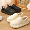 Cross-border Women's Winter Puffy Warm Waterproof Indoor Platform Slippers (Fleece-lined) White, Open-Back Style, Size 38-39 (fits 37-38) 5ea