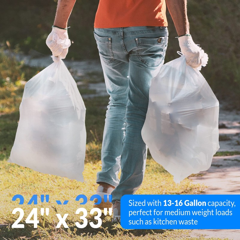 Reli. 13 Gallon Trash Bags | 250 Bags | Clear