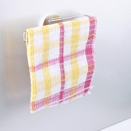 JAZBREY Magnetic Dish Cloth Holder for Kitchen Stainless Steel Sink, Rubber Coating Strong Magnet Dish Rag Hanger, SUS 304 Stainless Steel Dish Towel Bar,1 Pack, Silver