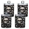 Zhirexin Black Skull 2PC Airtight Transparent Glass Storage Jar, Food