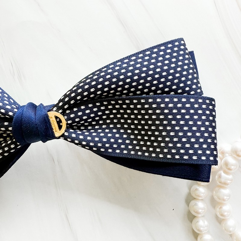 Burnaby dot color combination ribbon hairpin 8cm / 버나비 도트