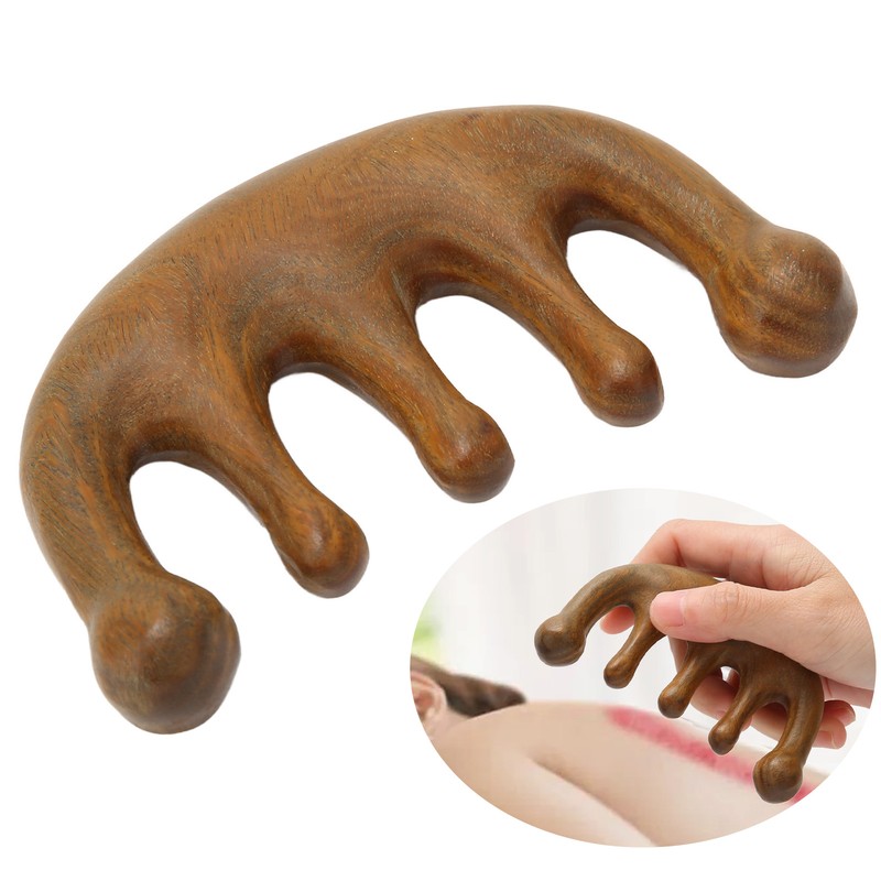 Wood Massage Comb Sandalwood Scraping Scalp Massage Comb for Head
