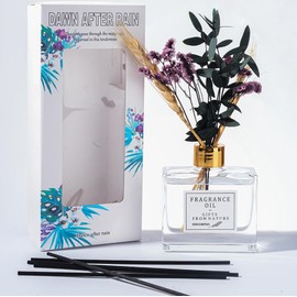 KBHOMFRA Reed Diffuser Set with Dried Flowers, 4.05 oz Gardenia Jasmine Scent, Essential Oil Diffuser Sticks for Home, Bathroom, Long Lasting Fragrance Aroma (Jasmine Tea, 1)