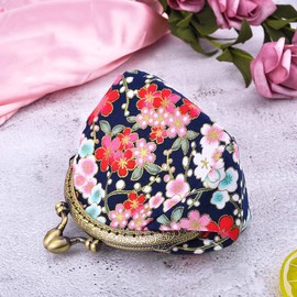 Oyachic Canvas Coin Purse,Floral Change Pouch,Vintage Clutch Wallet with Clasp for Girls and Women