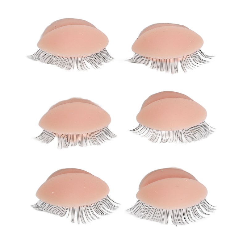 Eyelash Extension Mannequin Head with 6 Pair Replacement Eyelids Soft