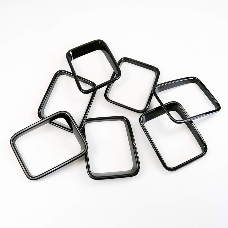 7PC of Gloss Black Front Grill Rings Inserts Compatible with