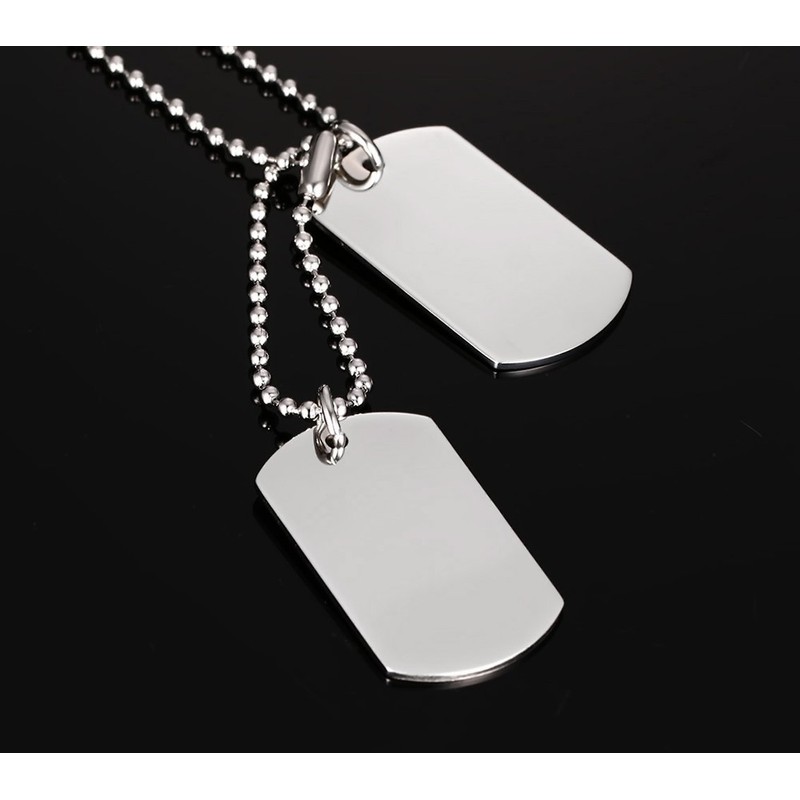 UMtrade Sencillo Mujer Hombres Acero Inoxidable Doble Placa de Identidad
