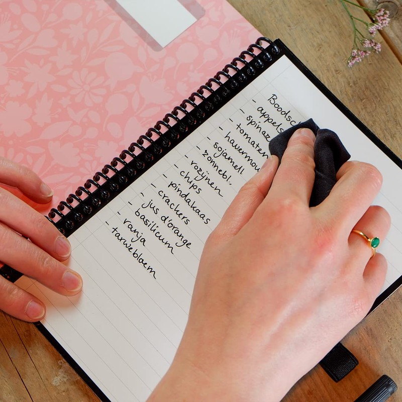 BAMBOOK Floral Notebook - A5 - Lined, Reusable Notebook, Notepad,